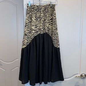 Zebra pattern long/midi skirt